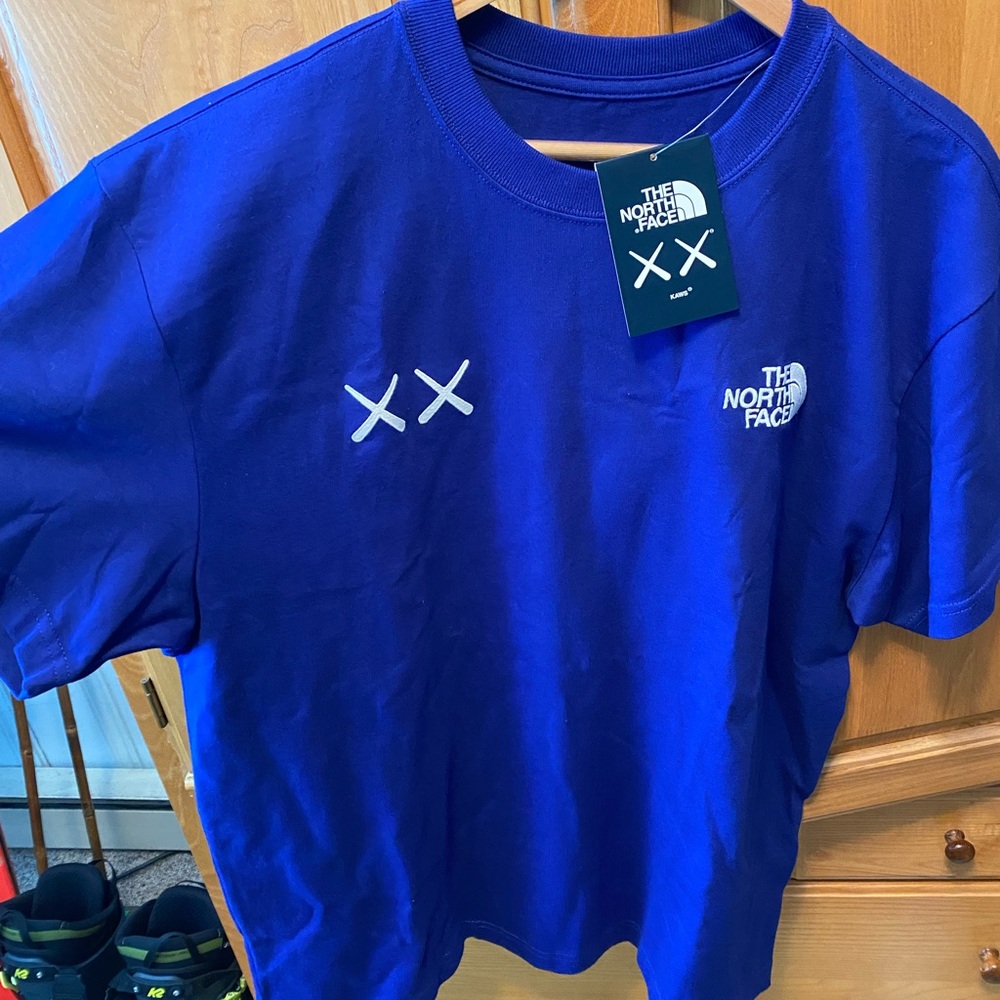 Kaws/ The North Face Bolt Blue T Shirt Size Large